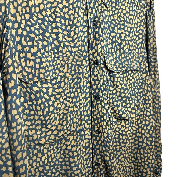 Zara Long Sleeve Blouse Black Brown Size Small - Picture 12 of 12